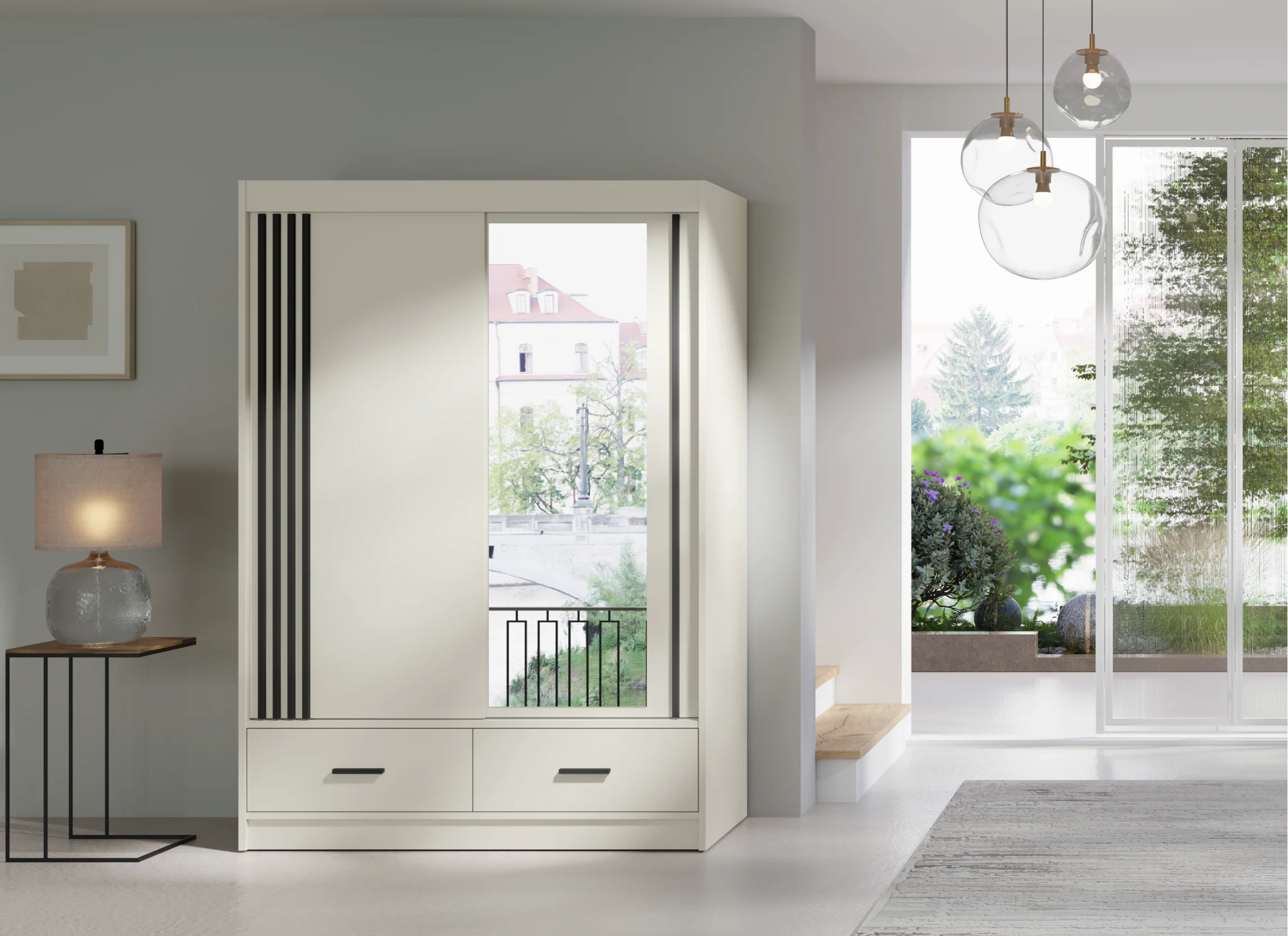CANADA CASHMERE 150cm Sliding Door Wardrobe