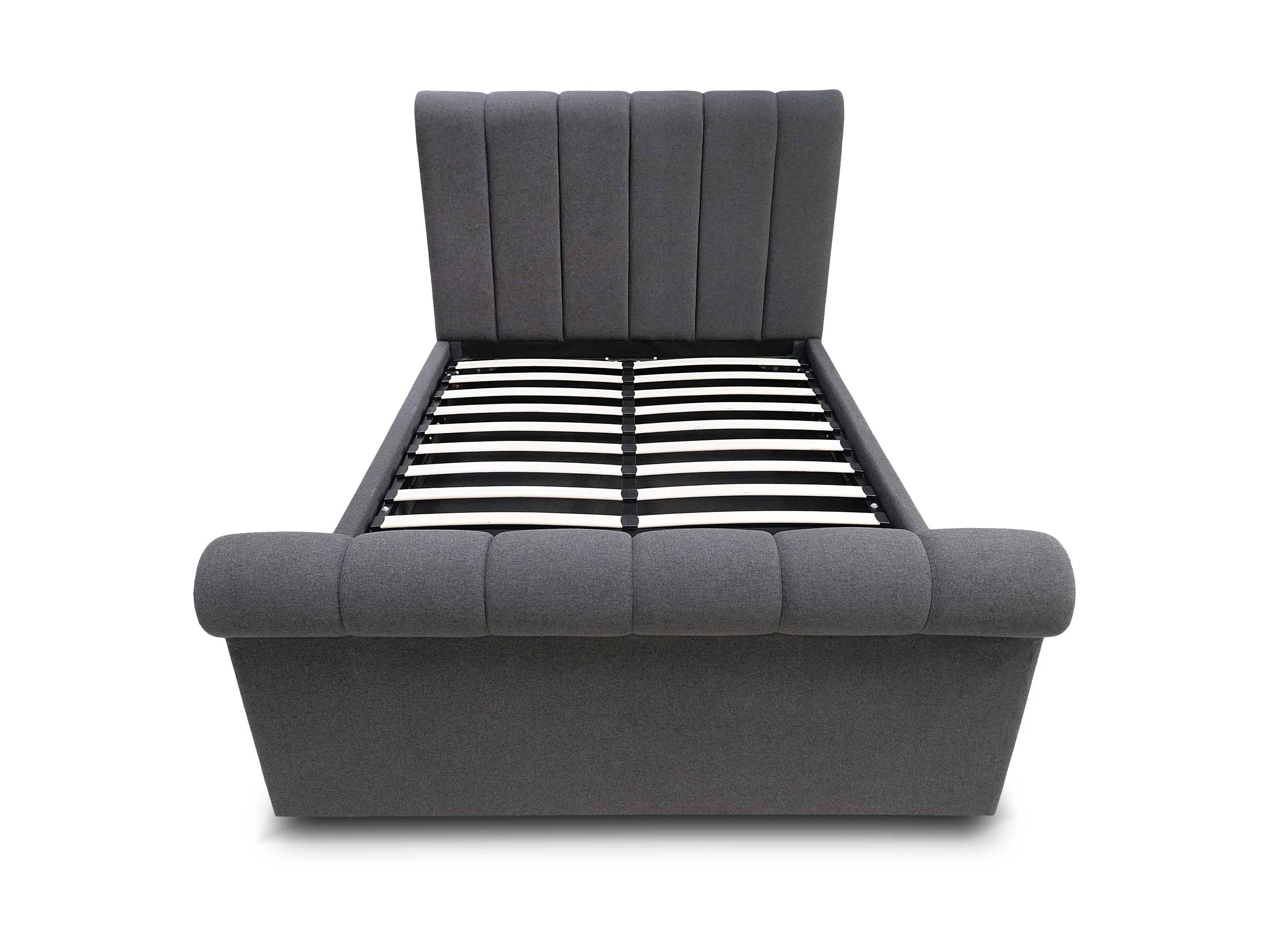 CONAUGHT Ottoman Bed β (Dark Grey Fabric) | Available in 3 Sizes - Image 3