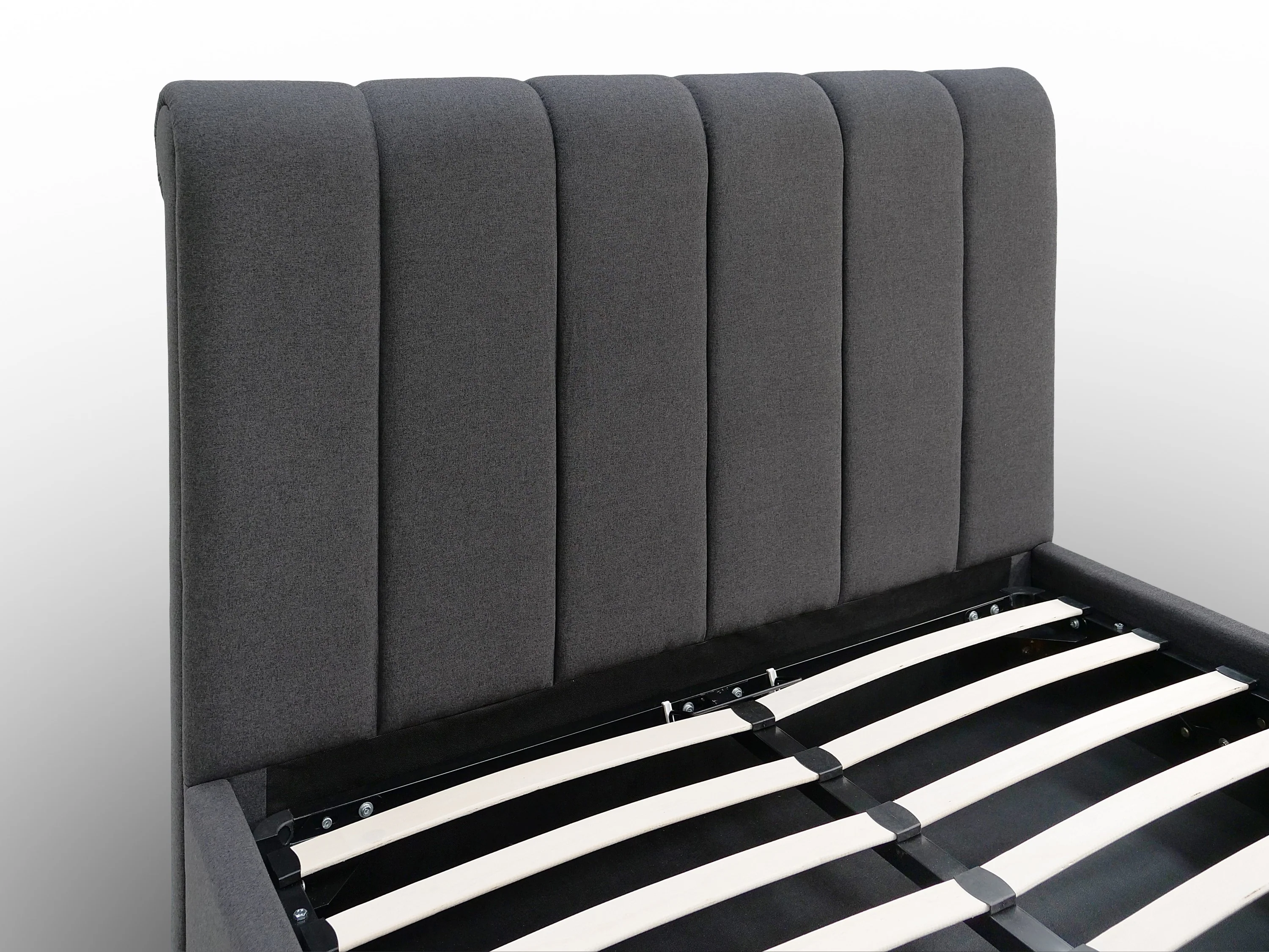 CONAUGHT Ottoman Bed β (Dark Grey Fabric) | Available in 3 Sizes - Image 5