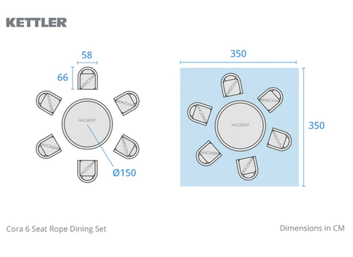 CORA 4 Seater Dining Set - Image 5