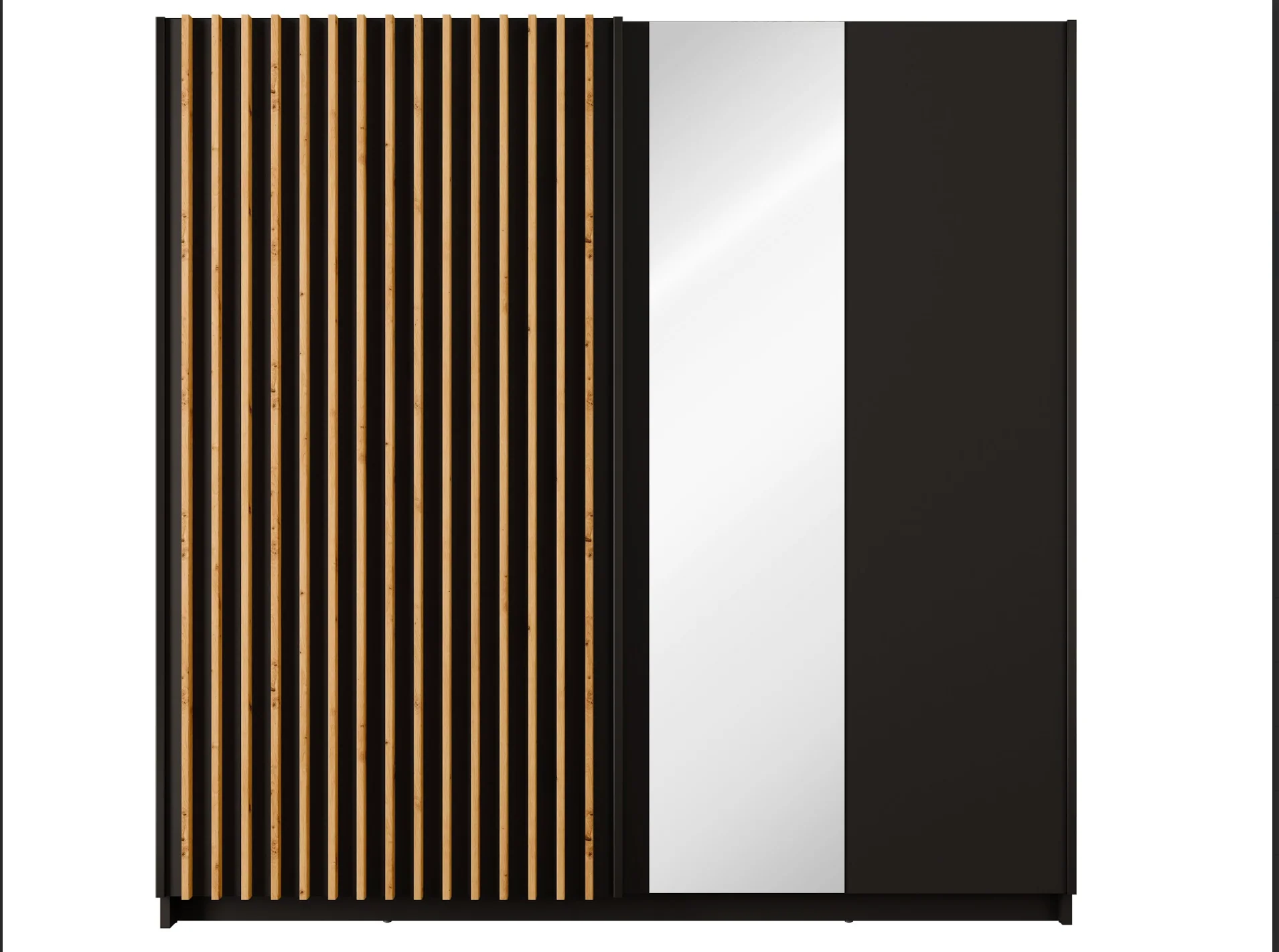DALIA 200cm Sliding Wardrobe (Black & Artisan Oak) - Image 4