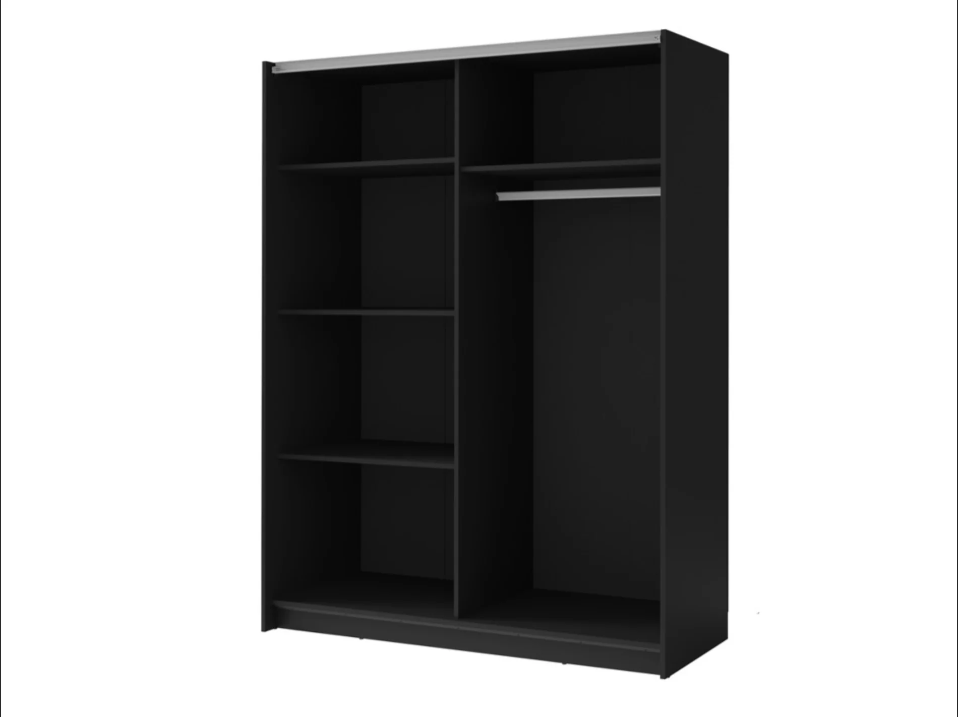 DALIA 150cm Sliding Wardrobe| Black Laminate & Artisan Oak - Image 3