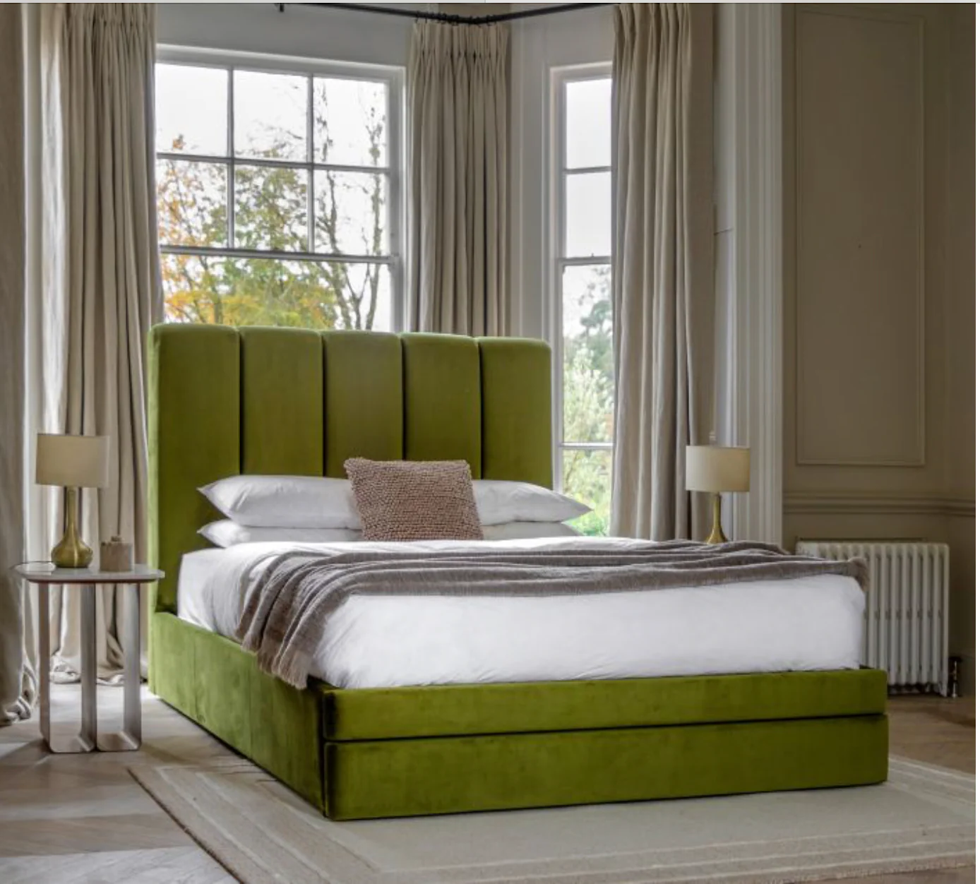 DENTON Olive Green Storage Bed - 5Ft King Size - Image 3