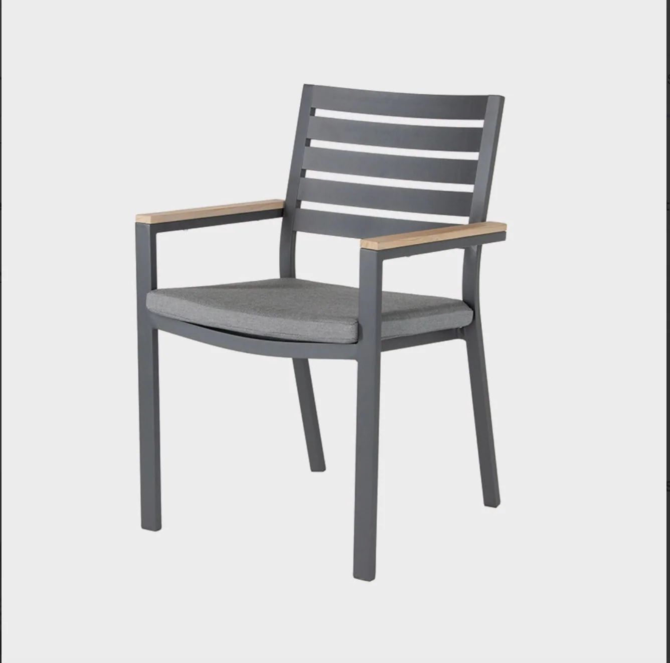 ELBA 6 Seater Aluminium & Teak Outdoor Dining Set - Image 3