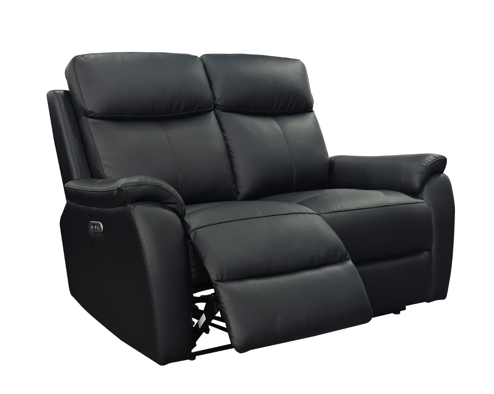 KINGSTON Genuine Leather 2-Seater Recliner Sofa – Black - Image 4
