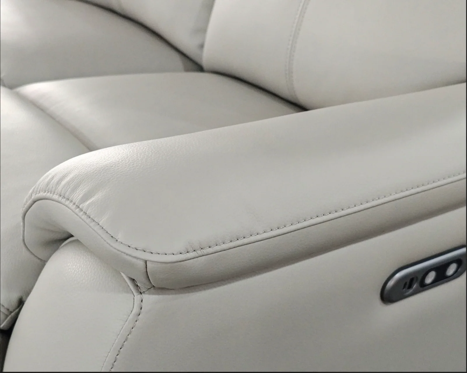 KINGSTON Genuine Leather 2-Seater Recliner Sofa – Pewter - Image 5