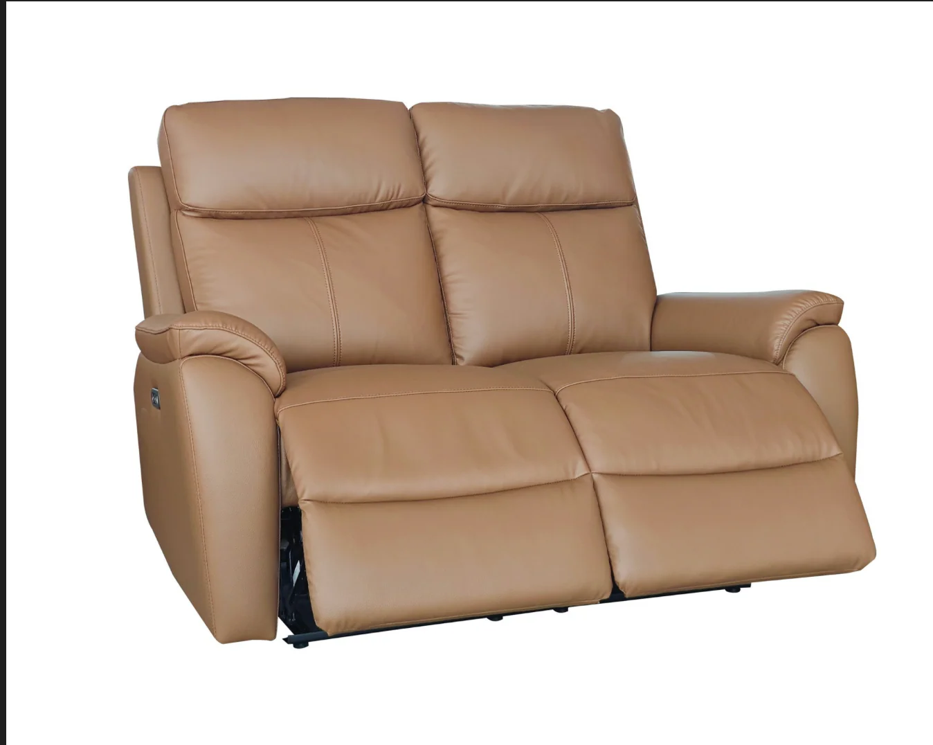 KINGSTON Genuine Leather 2-Seater Recliner Sofa – Tan - Image 3