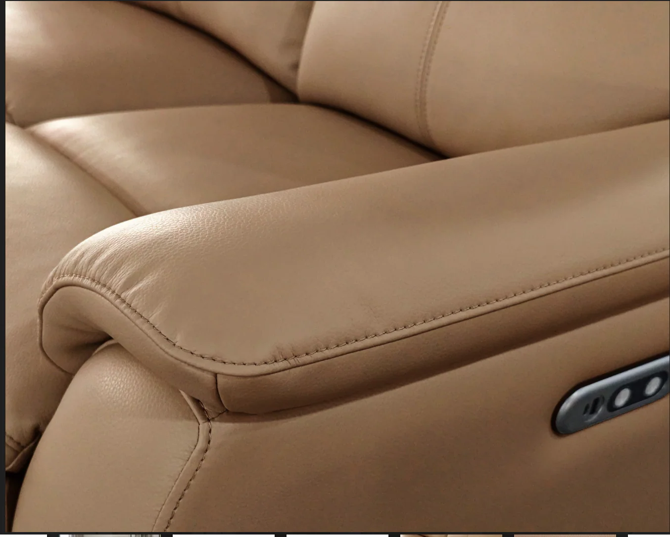 KINGSTON Genuine Leather 2-Seater Recliner Sofa – Tan - Image 5