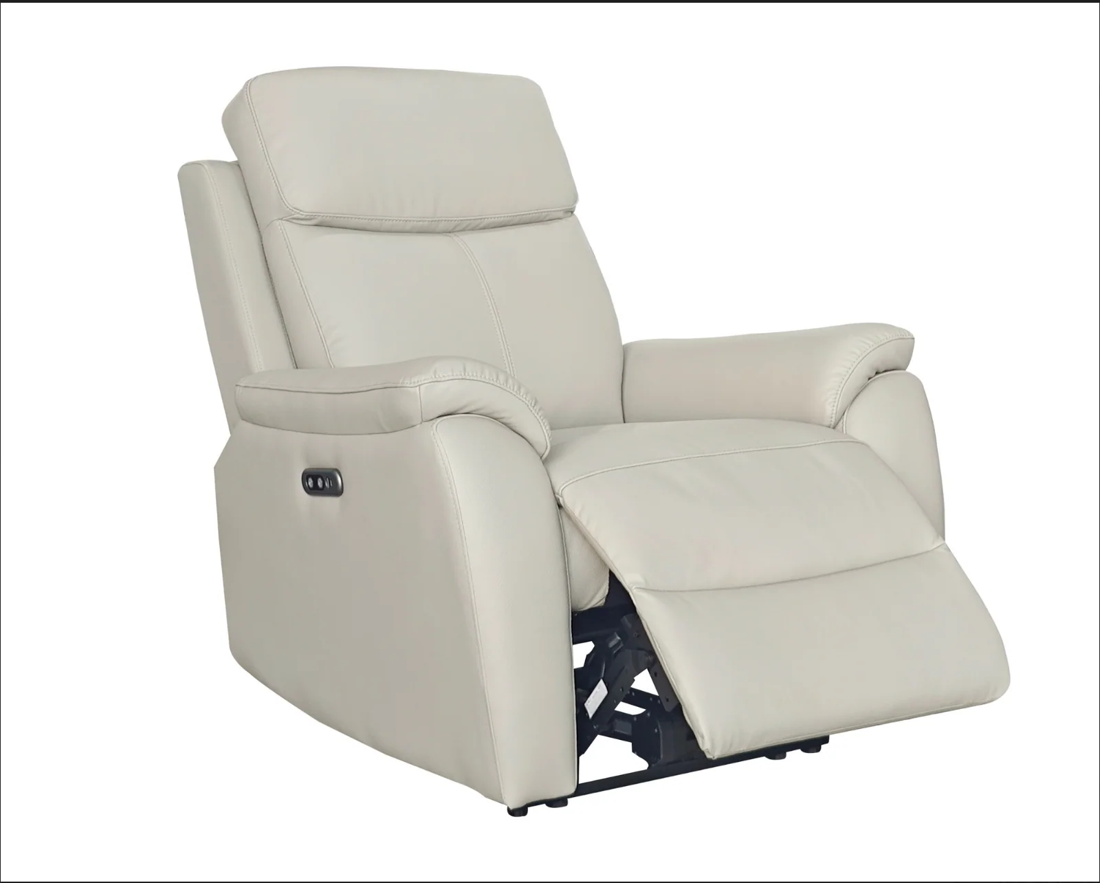KINGSTON Genuine Leather Recliner Armchair - Pewter - Image 5