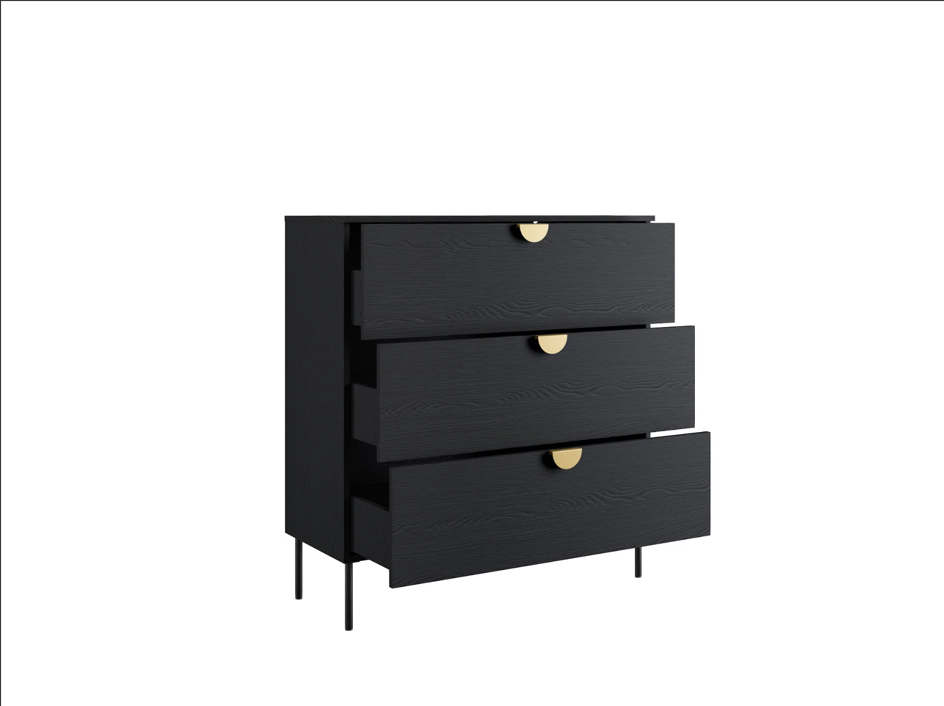 MOND 3 Drawer Chest | Black Graphite 3 Drawer Chest - Image 3