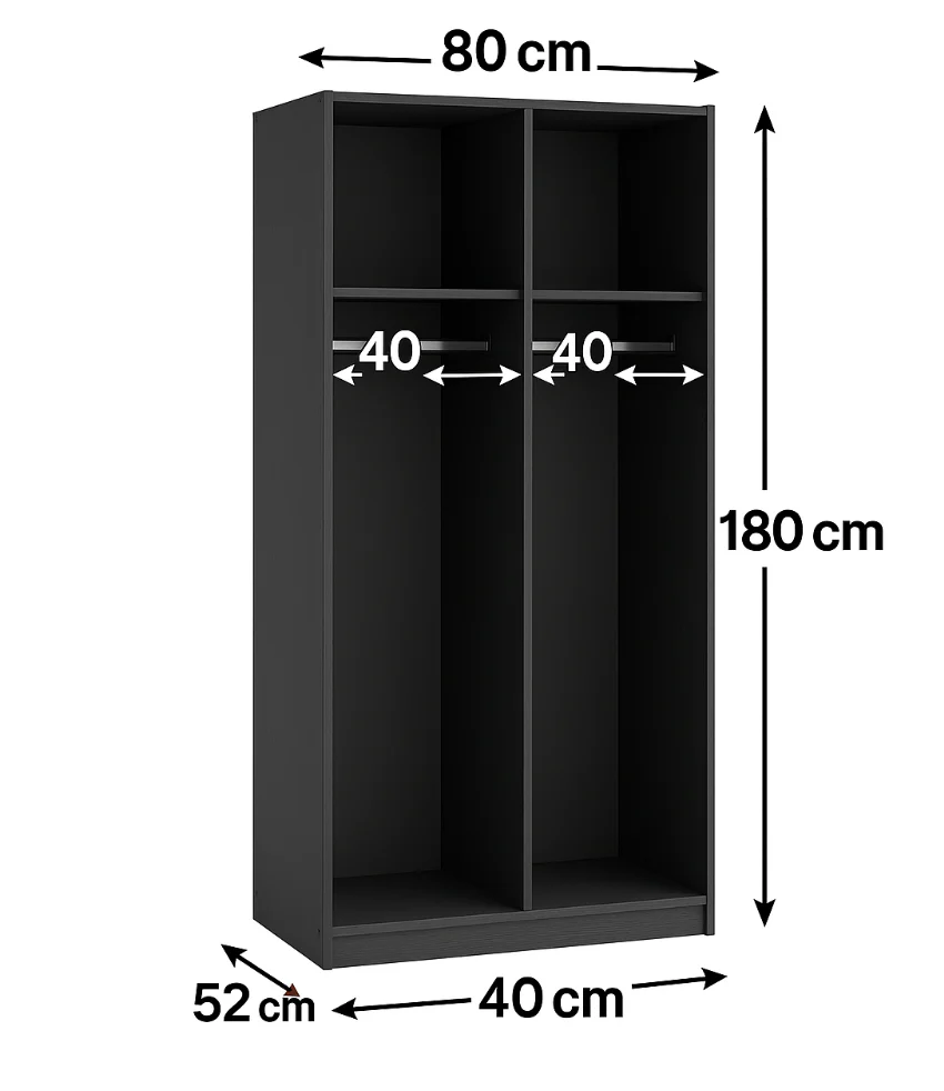 SOFIA 80cm | White Sliding Wardrobe with Mirror - Image 4