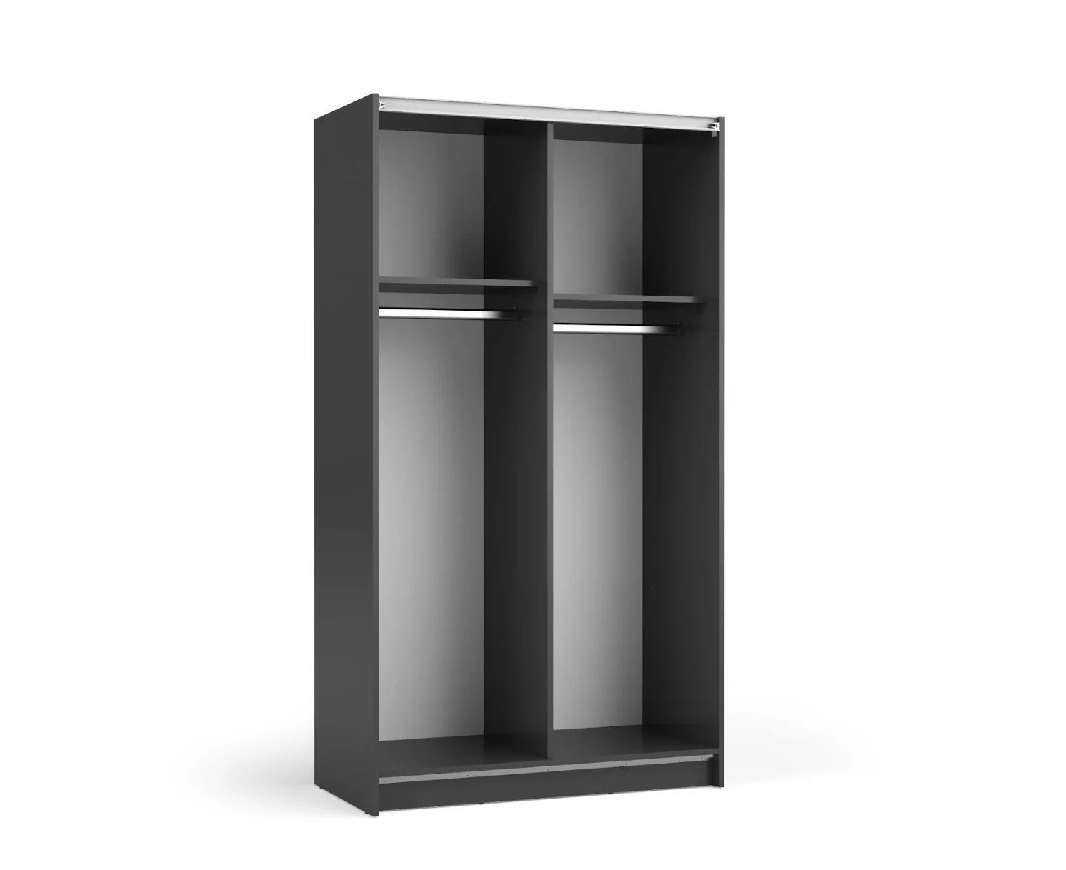 SOFIA 100cm | Black Sliding Wardrobe with Mirror - Image 4