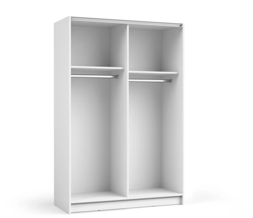 SOFIA 120cm | White Sliding Wardrobe with Mirror - Image 3