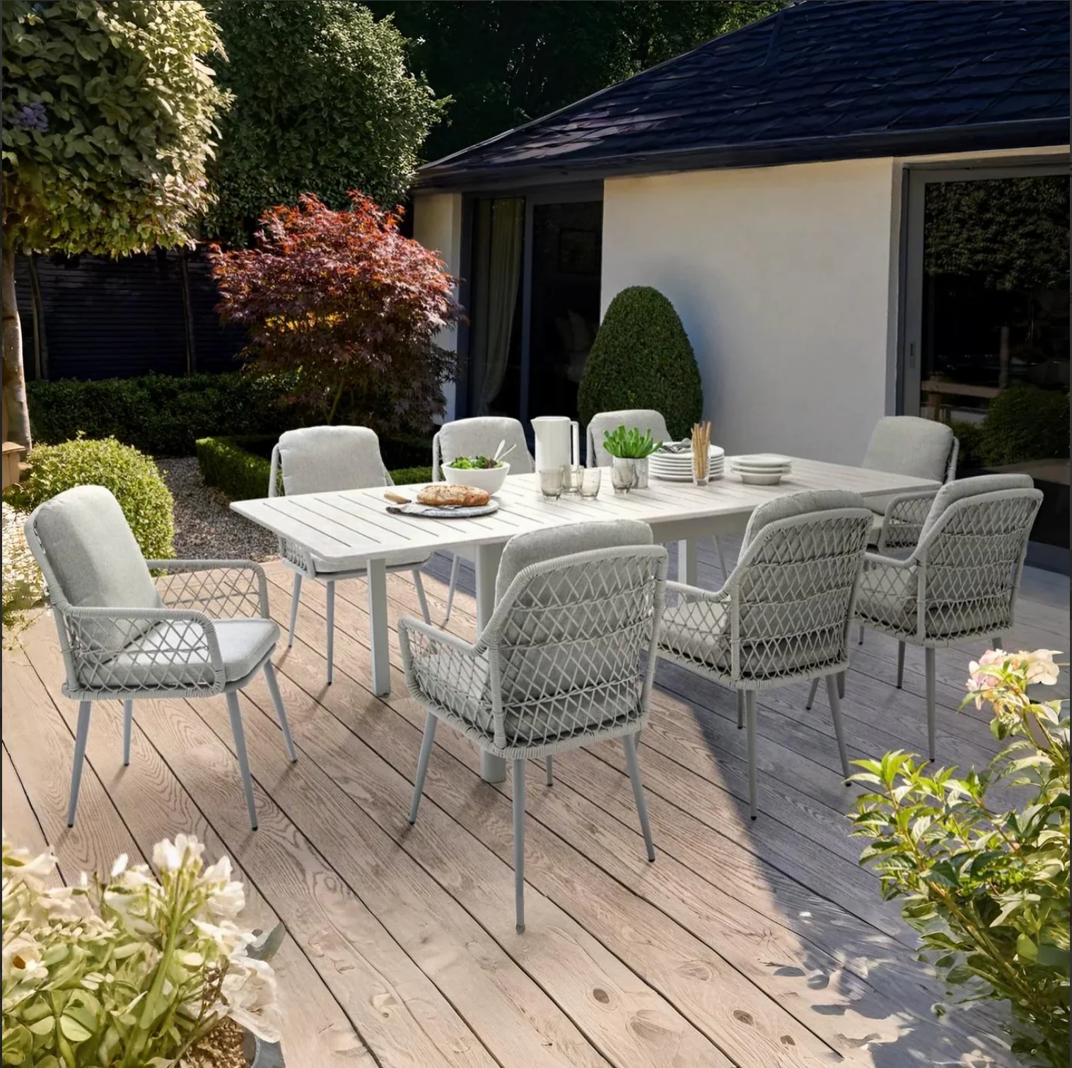 TOULON 6 Seater Extending Dining Table Set - Image 3