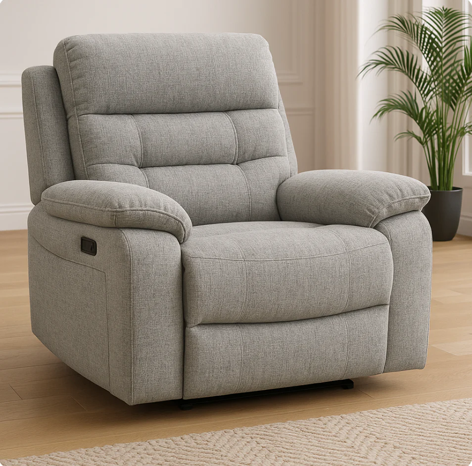 WESTBURY Light Grey Power Recliner Armchair